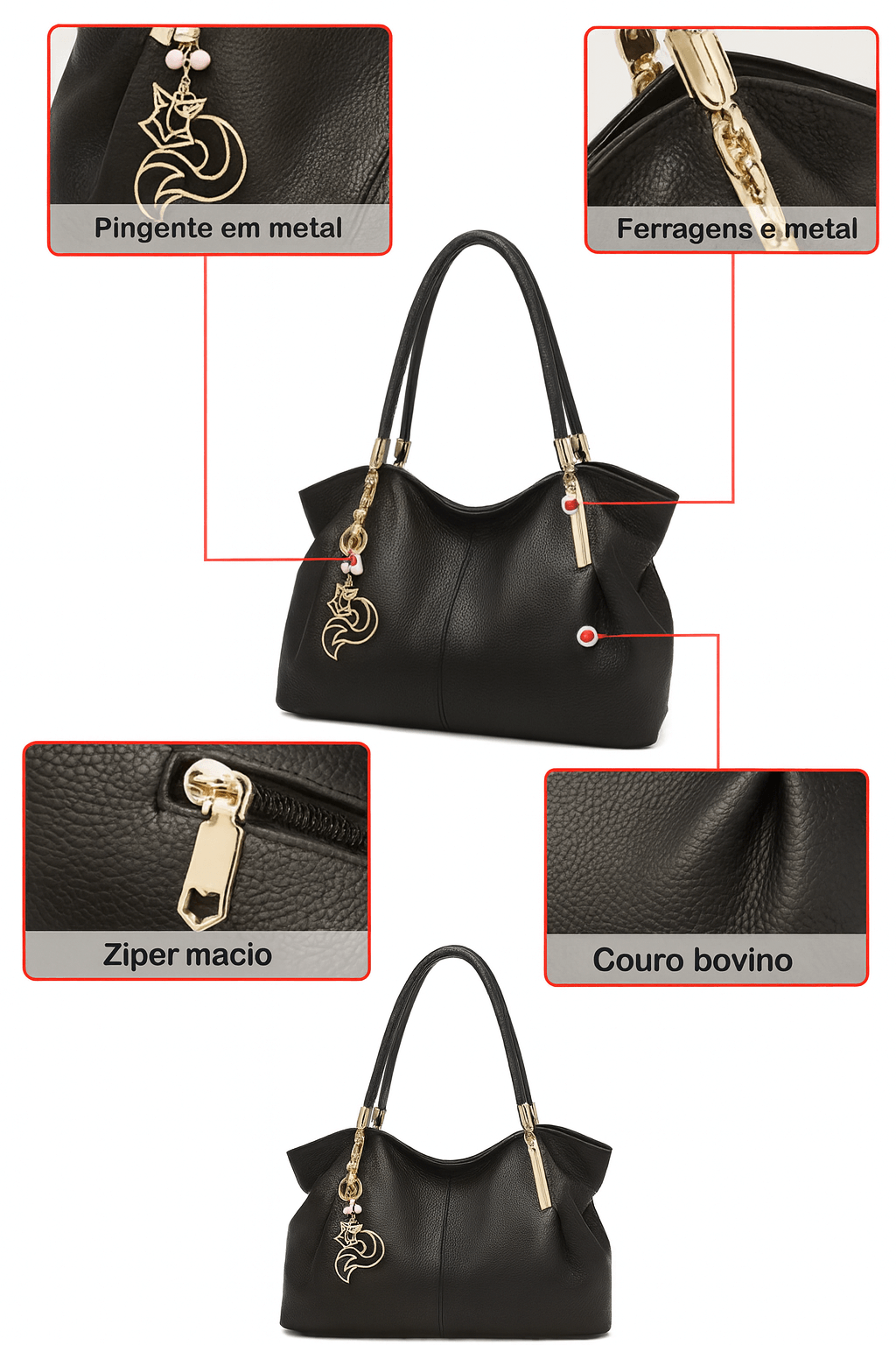 Bolsa de Ombro - Couro Legítimo 2